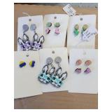 Decorative Earrings: 6 pairs Bunnies & Hearts