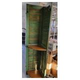Repurposed green shutter corner shelf