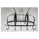 Hanging wrough iron pot rack