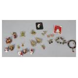 Christmas Jewelry Tree Pins, Earrings