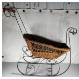 Reproduction Victorian wicker/iron sled