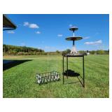 Two Teir Table 22"H; Iron Rack Metal Table 25" H