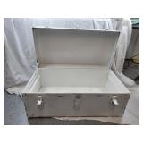 Painted metal flat top trunk