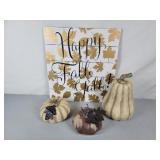 Ceramic pumpkins & fall wall art