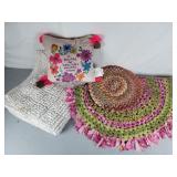 Rag rug, seat cushion, loop rugs & pillow