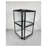 Two tier glass & metal display case. 12x12x20