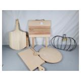 Wood paddles & wire pumpkins for crafts,