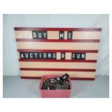 Board with letters & numbers