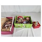 Decorative box full of Christmas ornaments