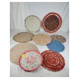 Hand wrapped fabric/cord placemat, runner hot pads