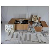 WINTER letters, silver ornaments