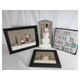 Ray Johnson originals (4)Snowmen & Santa