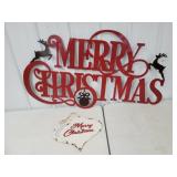 Metal Merry Christmas & ornament wall hangings