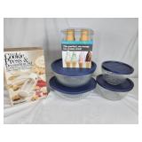 Pyrex bowls, cookie press, Ice cream cups