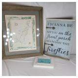 Framed water color Door County Map