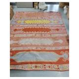 Woven rug 94x116 Orange, Blues & yellows