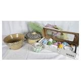 RRP Roseville stoneware, measuring cups & tea set
