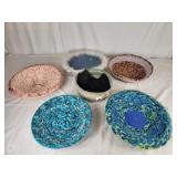 Hand wrapped fabric & cord bowls