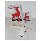 Handmade metal deer & deer head