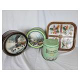 Vintage tins & tray