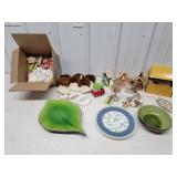 Ornaments, bird houses, gift box