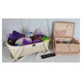 Peterboro sewing basket full of ribbons & threads