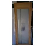 Wood Framed Door w Glass Painted Pane Center 80x30