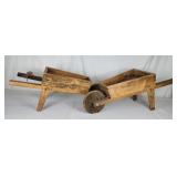 Handmade wooden decorative wheel barrows