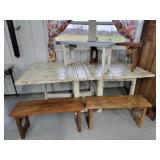 NICE Gateleg Table & 4 self storing benches
