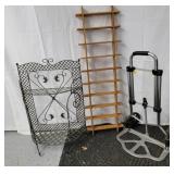 Folding cart, metal rack, ladder shelf