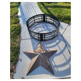 Metal 34" Star and 36" Metal Fire Ring (New)
