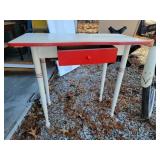 Red white vanity table 34x18x30t