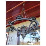 2 matching wrought iron outdoor candle chandeliers