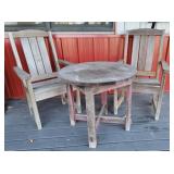 Wood Outdoor Table & 2 Chairs