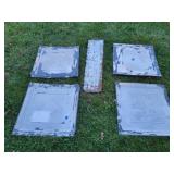 4 Vintage Tin Ceiling Tiles & Extra Metal Trim