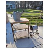 Metal Utility Cart, Hose Reel, Gav. Sprinkler Can