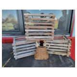 Wood Planters: 3 Hanging and 1 Box