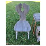 Vintage Step Stool, Wooden Chair, Tobacco Dï¿½cor