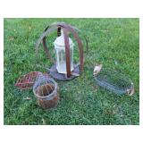 Metal Sphere with Lantern, 2 other metal holders