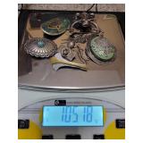 8 Sterling Pins / Pendants 105.18 GRAMS