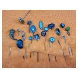Vint Stick Pins unmarked various stones