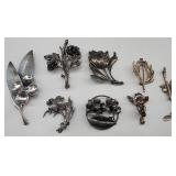 8 Sterling Pins Flowers - 1-Golf Club w/ thistle