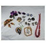 Rhinestone Vint Jewelry & Other Unmarked Items