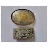 TWO Silver Belt Buckles (Montana Silversmith)
