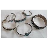 SIX Sterling Bracelets  Almost all marked