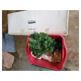 6.5 ft Christmas Tree and Bin of Christmas Dï¿½cor