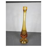 Vint Fenton Amber Hobnail Sung Bud Vase 10'