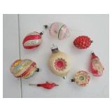 Vint Christmas Glass Ornaments Bird, Santa MORE