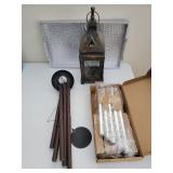 2 Wind Chimes, Carriage Light & Metal Tray