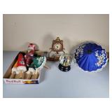 Ornamental Clock, Snow globe Parasols, Doll
